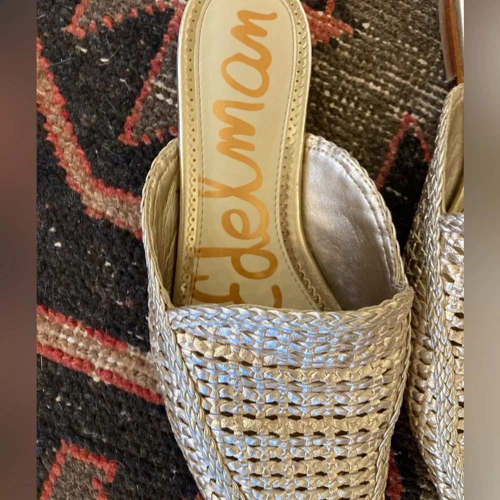 Sam Edelman Gold Woven Mules- $35 - Picture 2 of 7